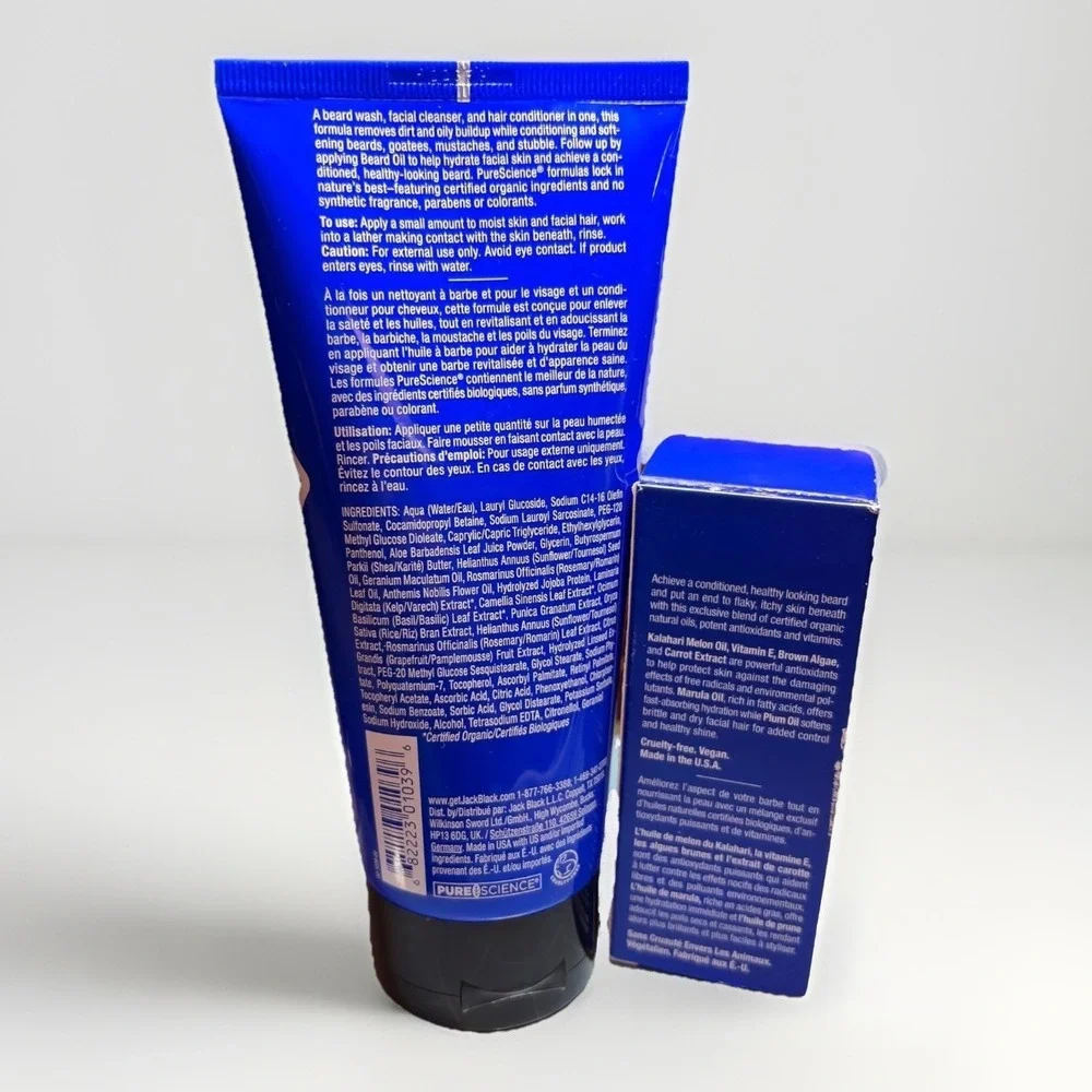 Jack Black Beard Wash 6oz and Beard Oil 1oz Set Mens Grooming Bundle NEW